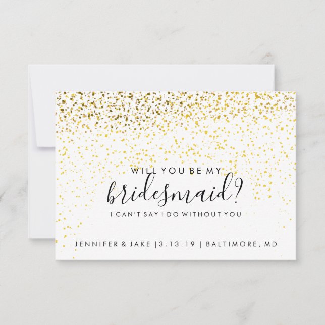 Convite Você Será Minha Placa De Bridesmaid - Confetti Fab (Frente)