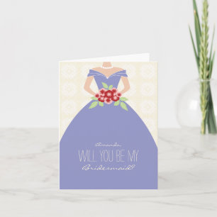 Convite Você Será Minha Placa De Bridesmaid (periwinkle)?