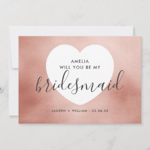 Convite Você Será Minha Placa De Bridesmaid - Rosa Doura