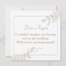 Você Será Minha Placa Floral De ouro De Bridesmaid