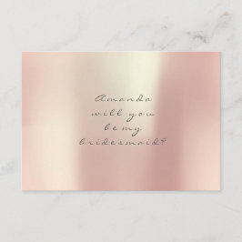 Convite Você Será Minha Porta-Cabras Dourada, Rosa Pêssego