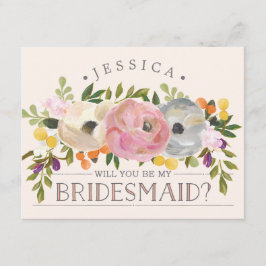 Convite Você Será Minha Porta-Ponta - Bridesmaid Card