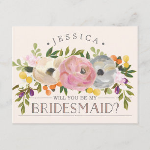 Convite Você Será Minha Porta-Ponta - Bridesmaid Card