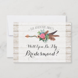 Convite Você Será Minha Porta-Voz? Casamento Rustic Bohemi