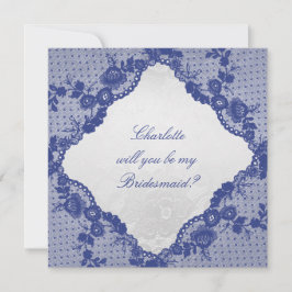 Convite Você Será Minha Porta-Voz? Marinho de prata