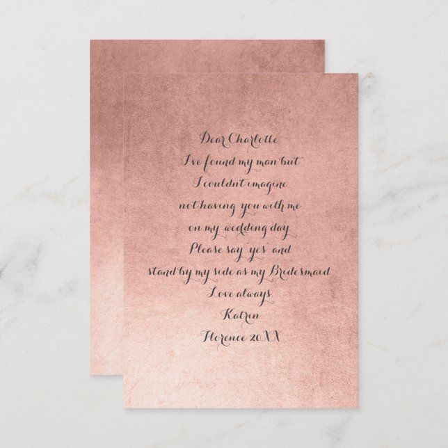 Convite Você Será Minha Porta-Voz?Mínimo Pó Rosa Rosa Rosa (Frente/Verso)