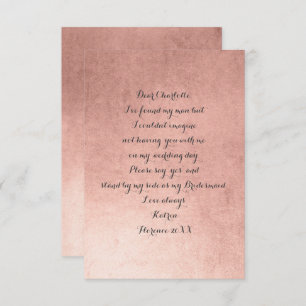 Convite Você Será Minha Porta-Voz?Mínimo Pó Rosa Rosa Rosa