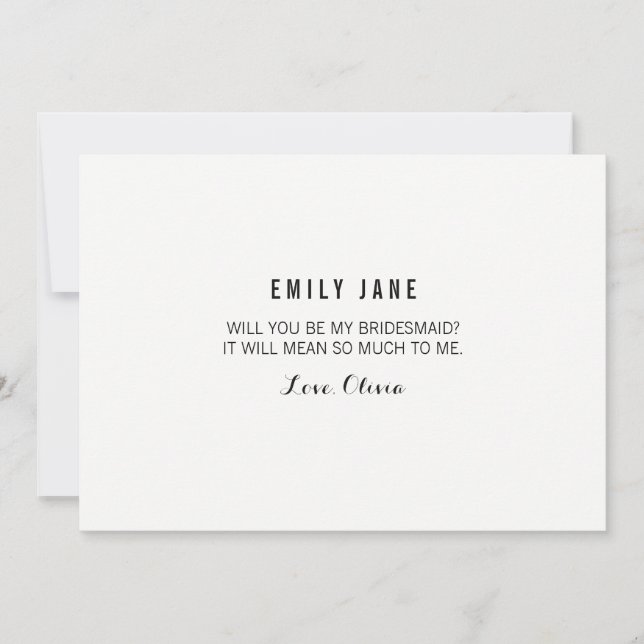 Convite Você Será Minha Porta-Voz? Placa branca (Frente)