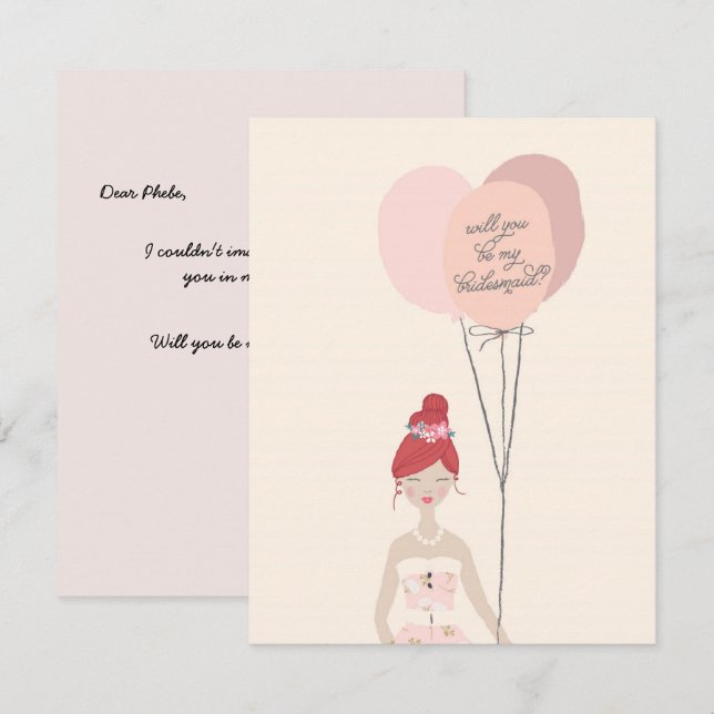 Convite Você Será Minha Porta-Voz? | Placa Bridesmaid (Frente/Verso)