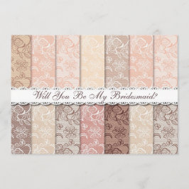 Convite Você Será Minha Porta-Voz? Rustic Vintage Lace