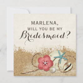 Convite Você Será Minha Porta-Voz? Sandy Beach Wedding