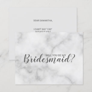 Convite Você Será Minha Porta-Voz? Script Marble Elegante