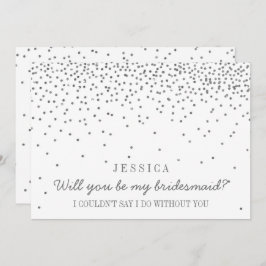 Convite Você Será Minha Porta-Voz? Vintage Silver Confetti