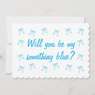 Convite Você será minha proposta azul de Bridesmaid?