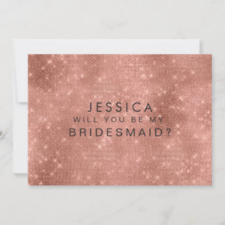 Convite Você Será Minha Rosa De Bridesmaid Com Glitter Dou