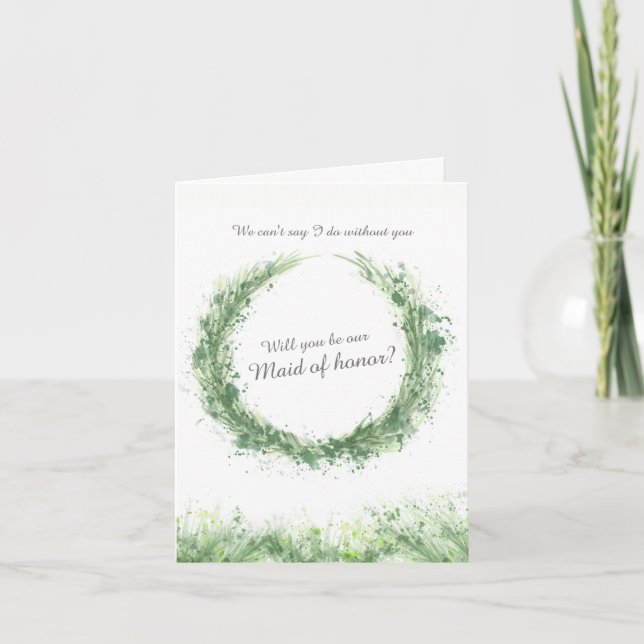 Convite Você será nossa madrinha de casamento com arte ver (Frente)