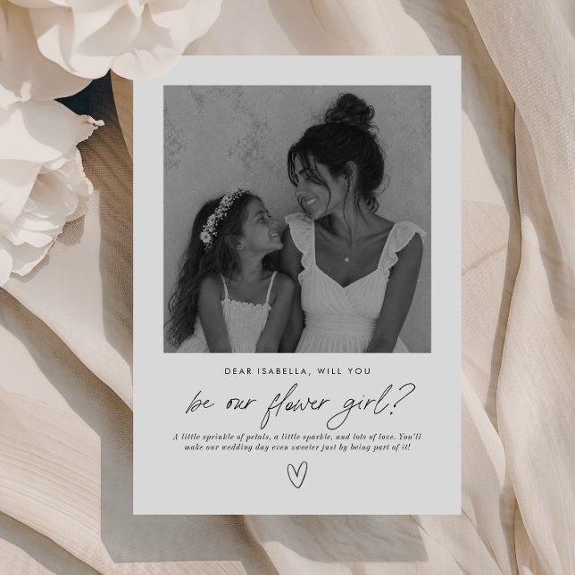 Convite Você Será Nossa Menina das Flores Proposta Manuscr (Zazzle Will You Be Our Flower Girl Handwritten Proposal Invitation)