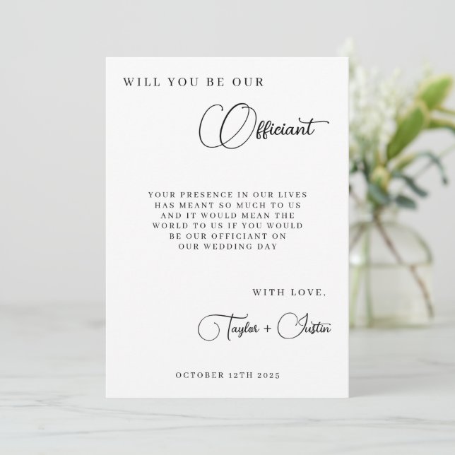 Convite Você Será Nosso Proponente de Casamento Proposta S (Em pé/Frente)