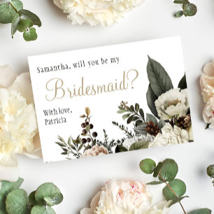 Convite Você será o meu casamento floral de inverno com
