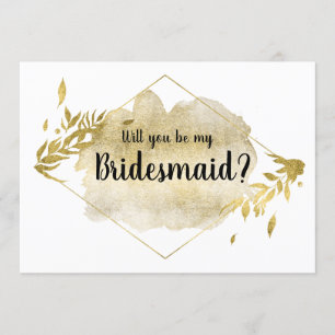 Convite Você Será O Meu Efeito Dourado Da Folha Da Bridesm