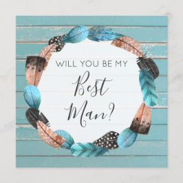 Convite Você Será O Meu Melhor Homem Russo Penas De Boho?