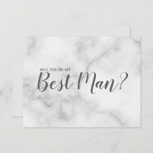 Convite Você Será O Meu Melhor Homem? Script Marble Elegan