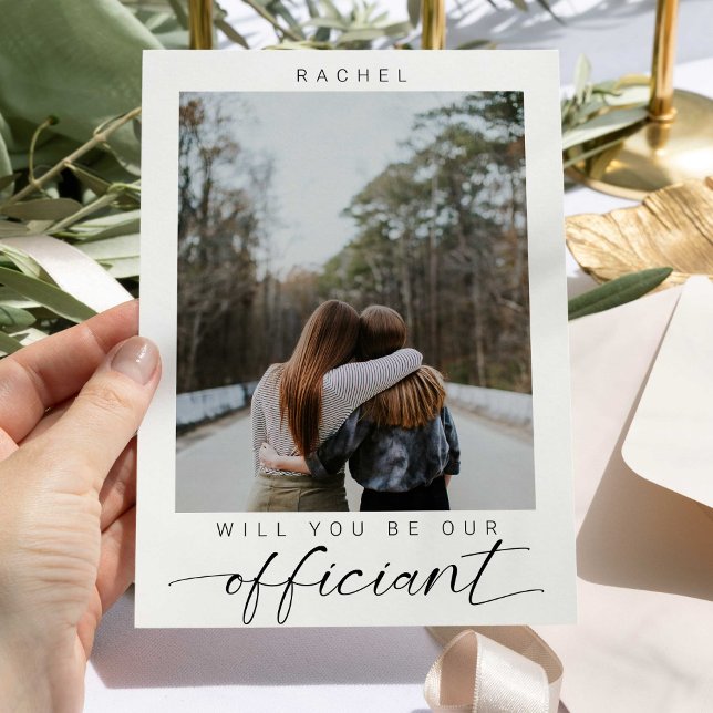 Convite Você será o nosso Mínimo Moderno de Foto Oficialme (Criador carregado)