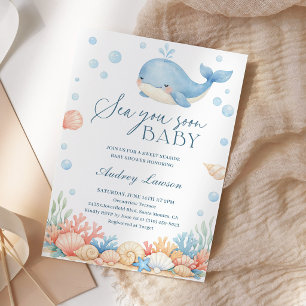 Convite Você Será Papai, Baby Shower à Beira-Mar