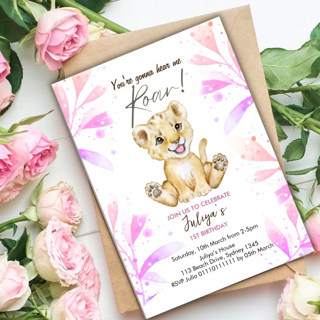 Convite Você vai me ouvir primeiro aniversario rugido (Criador carregado)