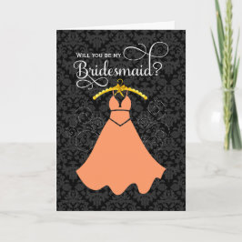 Convite Você Vai Ser A Minha Pêssega De Bridesmaid