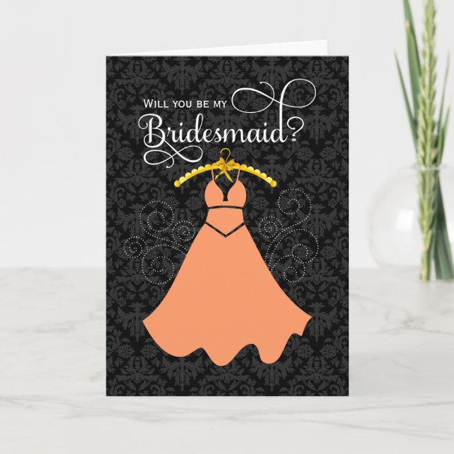 Convite Você Vai Ser A Minha Pêssega De Bridesmaid (Frente)