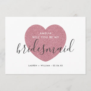 Convite Você Vai Ser Minha Carta De Bridesmaid - Glitted