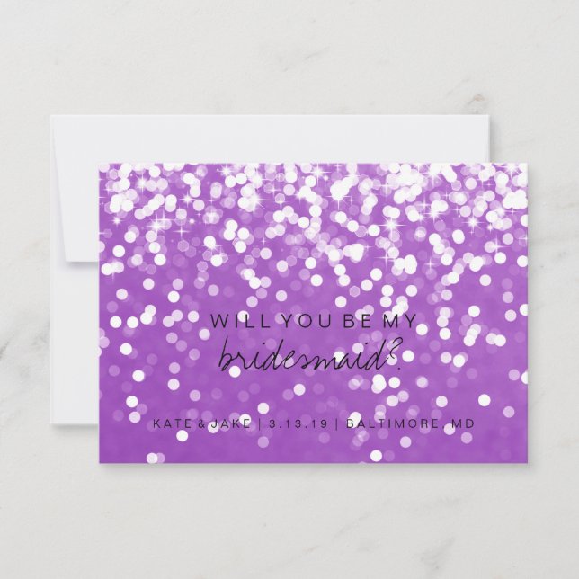 Convite Você Vai Ser Minha Carteira De Bridesmaid - Roxo E (Frente)