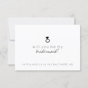 Convite Você Vai Ser Minha Placa De Bridesmaid - Anel