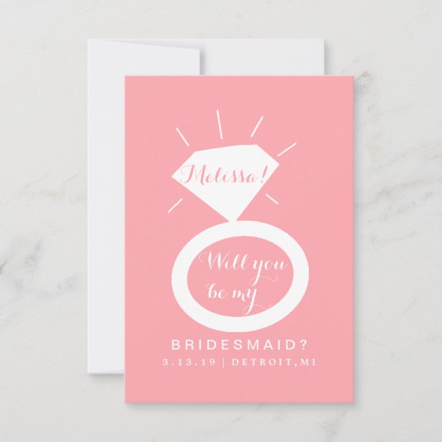 Convite Você Vai Ser Minha Placa De Bridesmaid - Fab De An (Frente)