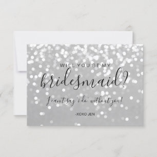 Convite Você Vai Ser Minha Placa De Bridesmaid - Prata Esp