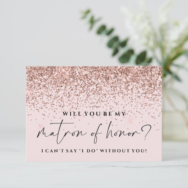 Convite Você Vai Ser Minha Placa De Bridesmaid - Rosa Dour (Em pé/Frente)