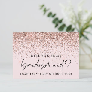 Convite Você Vai Ser Minha Placa De Bridesmaid - Rosa Dour