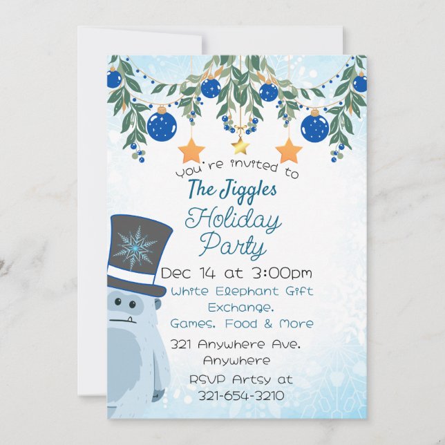 Convite Você Yeti para Festa (Frente)