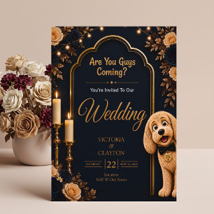 Convite Vocês Estão Vindo? Cachorro Engraçado Casamento Az