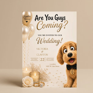 Convite Vocês Estão Vindo? Casamento Engraçado de Cachorro