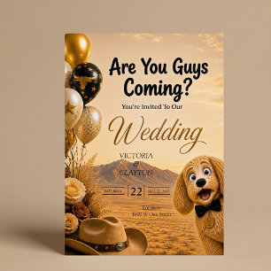 Convite Vocês Estão Vindo? Casamento Engraçado de Cachorro