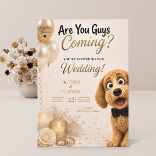 Convite Vocês Estão Vindo? Casamento Engraçado de Cachorro