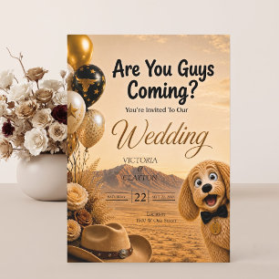 Convite Vocês Estão Vindo? Casamento Engraçado de Cachorro