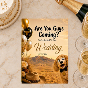Convite Vocês Estão Vindo? Casamento Engraçado de Cachorro