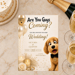 Convite Vocês Estão Vindo? Casamento Engraçado de Cachorro