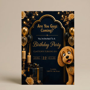 Convite Vocês Estão Vindo? Festa de Aniversário Engraçada