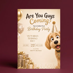 Convite Vocês Estão Vindo? Festa de Aniversário Engraçada