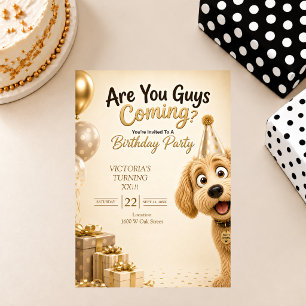 Convite Vocês Estão Vindo? Festa de Aniversário Engraçada 