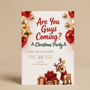 Convite Vocês Estão Vindo? Festa de Natal do Rena